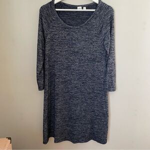 Gap Dress Long Sleeve Marled Black Gray Casual Neutral Comfy